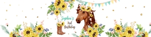 Water Bottle Labels Horse Sunflowers Brown 0408 design preview