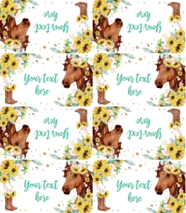 Food Label Horse Sunflowers Brown 0408 design preview