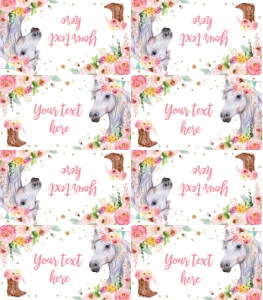 Food Label Horse Flowers White 0408 design preview