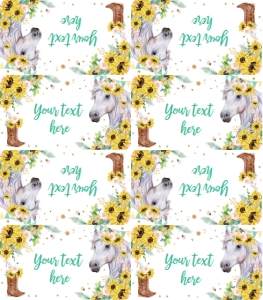 Food Label Horse Sunflowers White 0408 design preview