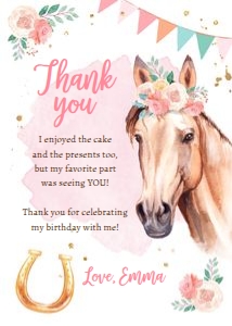 Thank you Card Horse Cowgirl 0398 design preview