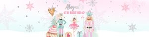 Water Bottle Label Nutcracker Silver Pink 0352 design preview