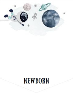 Birthday Monthly Photo Banner Space Planets Astronaut Blue 0366 design preview