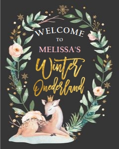 Welcome Sign Winter Onederland Deer Dark 0265 design preview