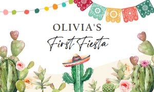 Backdrop Banner First Fiesta Watercolor 0404 design preview