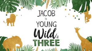 Gift Box Label Safari Animals Young Wild and Three Boy 0016 design preview