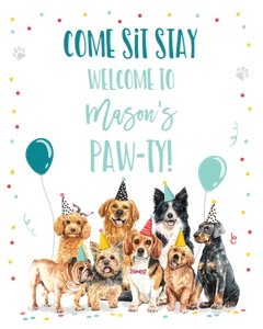 Welcome Sign Dog Blue 0384 design preview