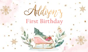 Backdrop Banner Sleigh Pink Gold 0353 design preview