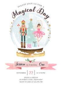 Birthday Invitation Nutcracker Globe 0352 design preview