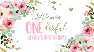 Gable Box Label Miss Onederful Floral Pink 0147 design preview