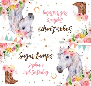 Treat Bag Topper Horse White 0408 design preview