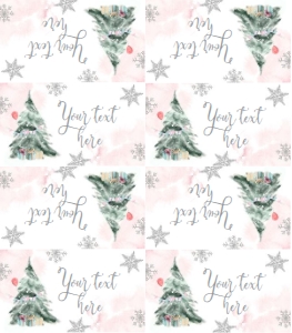 Food Label Winter Tree Pink Silver Birthday 0363 design preview