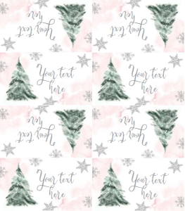 Food Label Winter Tree Pink Silver 0363 design preview