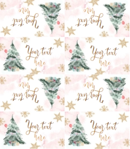 Food Label Winter Tree Pink Gold Birthday 036 design preview