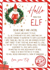 Letter Hello From Your Elf Wreath Boy design preview