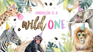 Gable Box Label Party Animals V2 Wild One 0417 design preview