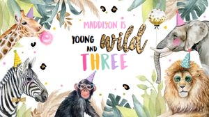 Gable Box Label Party Animals V2 Wild Three 0417 design preview