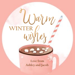 Favor Tag Warm Wishes Pink 0353 design preview