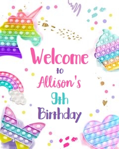 Welcome Sign Popit Fidget Pastel White 0422 design preview