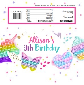 Candy Bar Wrapper Popit Fidget Pastel White 0422 design preview