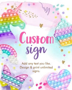 Custom Editable Pop It Fidget Sign Pastel 8x10 0422 design preview