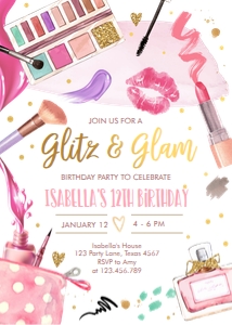 Glitz and Glam Party Invitation 0420 design preview