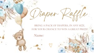 Diaper Raffle Ticket Bear Boy 0421 design preview