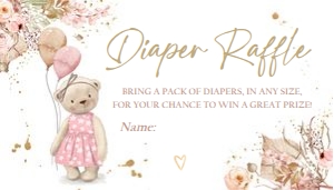 Diaper Raffle Ticket Bear Girl 0421 design preview