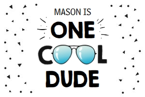 Backdrop Banner One Cool Dude White No Palms 0136 design preview