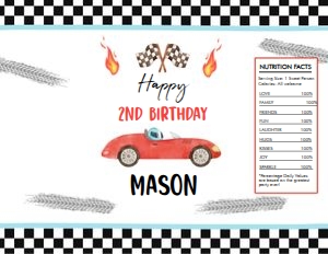 Chip Bag Race Car Red Happy Birthday 0424 design preview