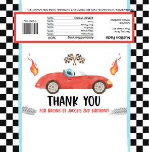 Candy Bar Wrapper Race Car Red 0424 design preview