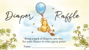 Diaper Raffle Ticket Winnie The Pooh Blue 0425 design preview