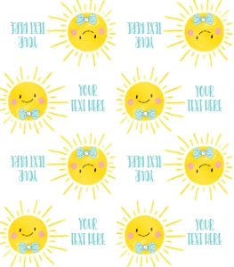 Food Labels Sunshine Watercolor Blue 0141 design preview