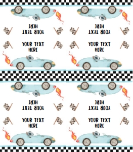 Food Labels Race Car Blue 0424 design preview