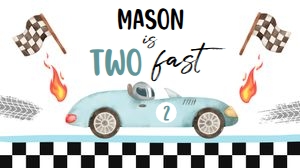 Gable Box Race Car Blue Two Fast 0424 design preview