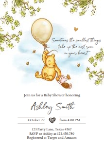 Invitation Baby Shower Winnie The Pooh Neutral V2 0425 design preview