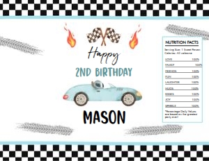 Chip Bag Race Car Blue Happy Birthday 0424 design preview