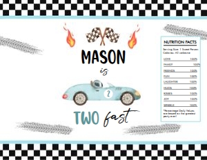 Chip Bag Race Car Blue Two Fast 0424 design preview