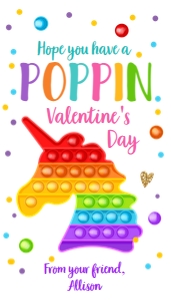Favor Tag Popit Valentine Unicorn design preview
