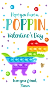 Favor Tag Popit Valentine Dinosaur design preview