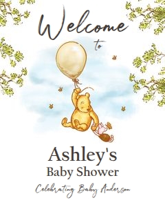 Welcome Sign Winnie The Pooh Neutral V2 0425 design preview