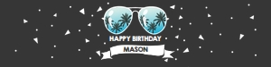 Water Bottle Labels Sunglasses Palm Chalk 0136 design preview
