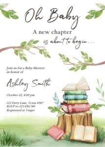 Invitation Baby Shower Storybook Oh Baby 0427 design preview