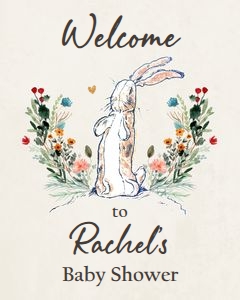 Welcome Sign The Velveteen Rabbit Baby Shower 0394 design preview