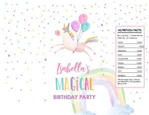 Chip Bag Unicorn Birthday Balloons Rainbow 0336 design preview