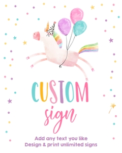Editable Custom Sign Unicorn 0336 design preview