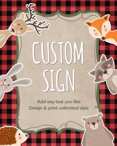 Editable Custom Sign Woodland Lumberjack 0303 design preview