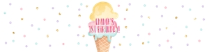 Water Bottle Labels Ice Cream Cone Yellow Pink Mint 0243 design preview