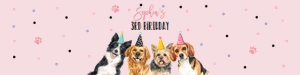 Water Bottle Label Dog Pink Background 0384 design preview