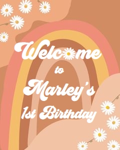 Welcome Sign Birthday Retro One 0428 design preview